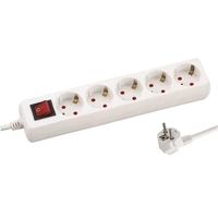 5-Position Power Strip (3 X 1.5 mm) 3m With Switch EUROLAMP