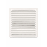 Metal Louver Vent with Collar Φ125 15 x 15 cm – White