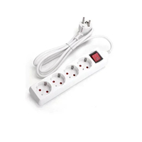 4-way power strip (3 X 1.5 mm) 1.5m with cable and switch EUROLAMP