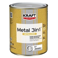 Αντισκωριακό Χρώμα Metal 3IN1 Metallized - Kraft Paints "Ανθρακί Ματ 502" 0.75L
