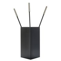 Σετ Εργαλεία Τζακιού Σε Κουβά Μαύρο Νίκελ Ματ