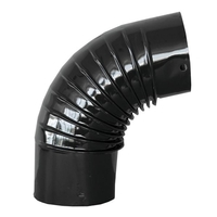 Γωνία Καμινάδας Εμαγιέ Μαύρη Φ120