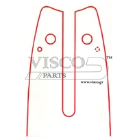 VISCO Λάμα Αλυσοπρίονου Με Γρανάζι 45cm Για Αλυσίδα 325″-(1.6)-68Ε 