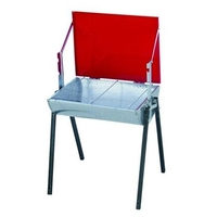 Ψησταριά Οβάλ Γαλβανιζέ Με Κόκκινο Καπάκι 50 Χ 37cm