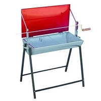 Ψησταριά Οβάλ Γαλβανιζέ Με Κόκκινο Καπάκι 67 Χ 37cm