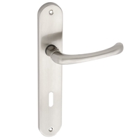 Πόμολο Πόρτας με Πλάκα Νίκελ Ματ 215 (Ζεύγος)