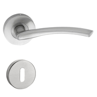 Πόμολο Πόρτας Με Ροζέτα Νίκελ Ματ Ζ-010 (Ζεύγος)