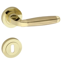 Πόμολο Πόρτας Με Ροζέτα Χρυσό Ζ-023 (Ζεύγος)