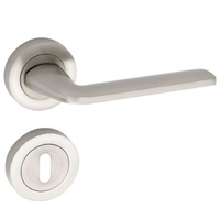 Πόμολο Πόρτας Με Ροζέτα Νίκελ Ματ Z-008 (Ζεύγος)