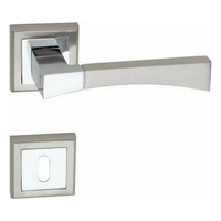 Πόμολο Πόρτας Με Ροζέτα Νίκελ Ματ Z-034 (Ζεύγος)