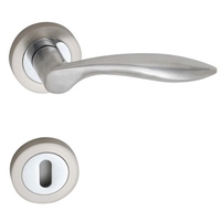 Πόμολο Πόρτας Με Ροζέτα Νίκελ Ματ/Νίκελ Ζ-027 (Ζεύγος)