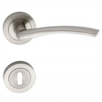 Πόμολο Πόρτας Με Ροζέτα Νίκελ Ματ Ζ-021 (Ζεύγος)