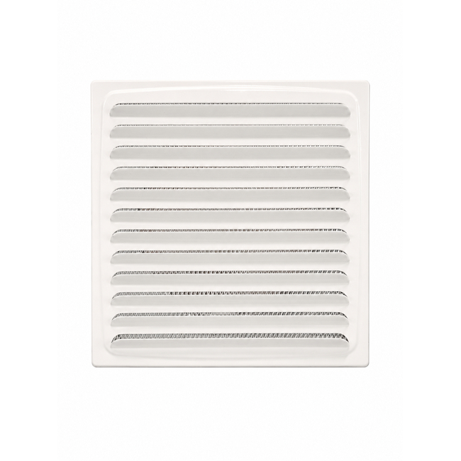 Metal Louver Vent with Collar Φ100 15 x 15 cm – White