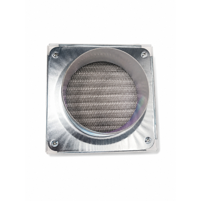 Metal Louver Vent with Collar Φ125 15 x 15 cm – White