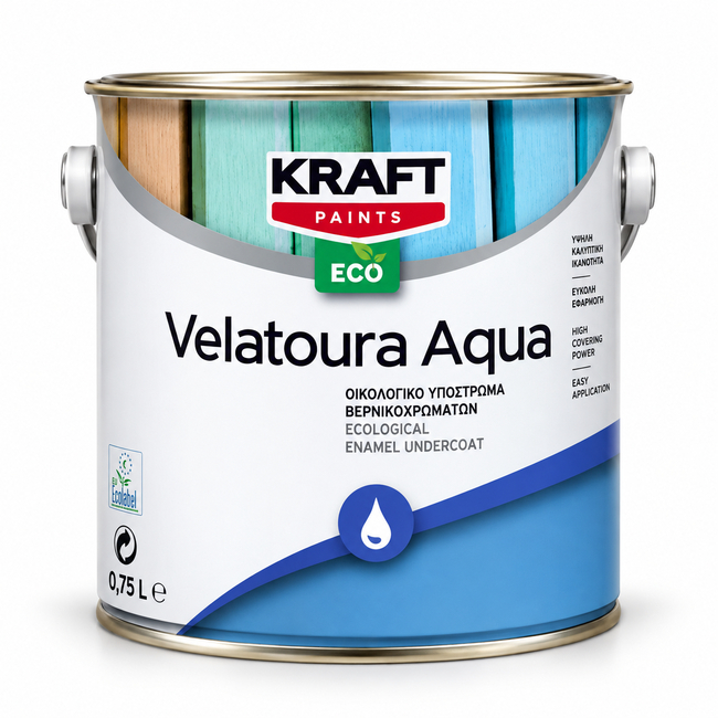 Οικολογικό υπόστρωμα Velatoura Aqua - Kraft Paints "Λευκό" 0.75L