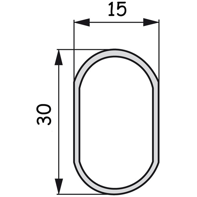 Σωλήνας Ντουλάπας 30X15mm (Τιμή / Μέτρο)