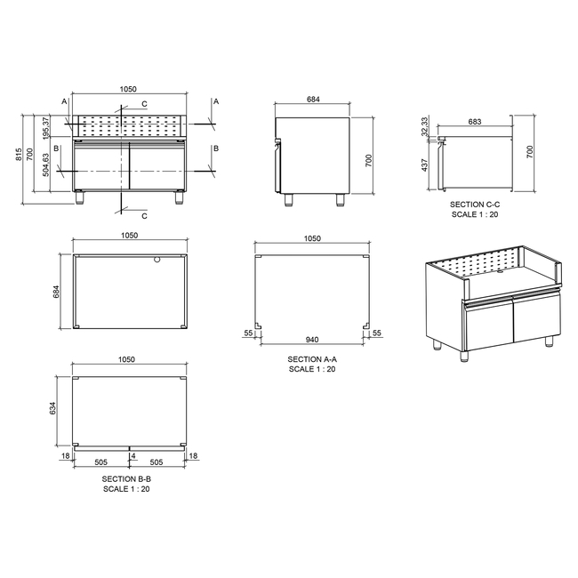 ΕΡΜΑΡΙΟ INOX BBQ TGH-B1-B4-G ΜΕ ΠΟΡΤΕΣ