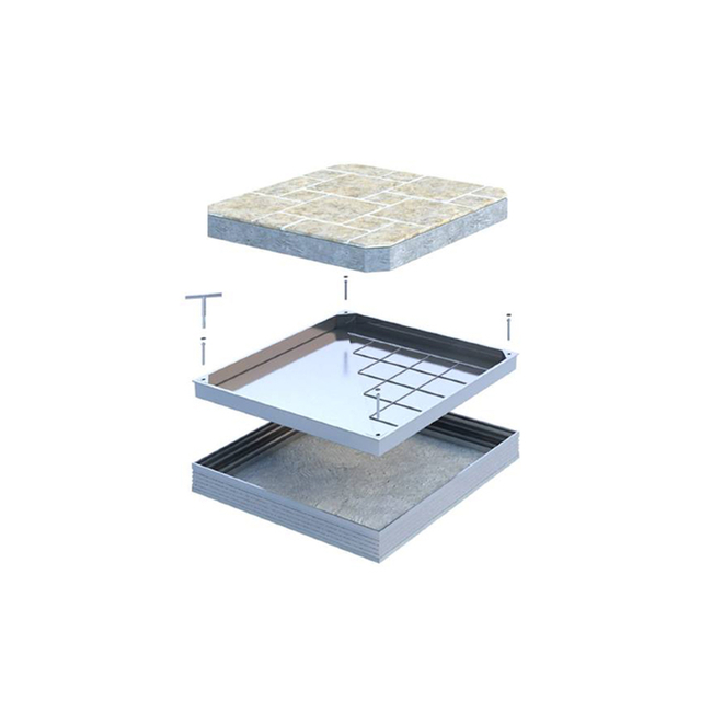 Επιγεμιζόμενο Κάλυμμα Φρεατίου Aλουμινίου DC-40 LIGHT LINE  300 X 300 mm