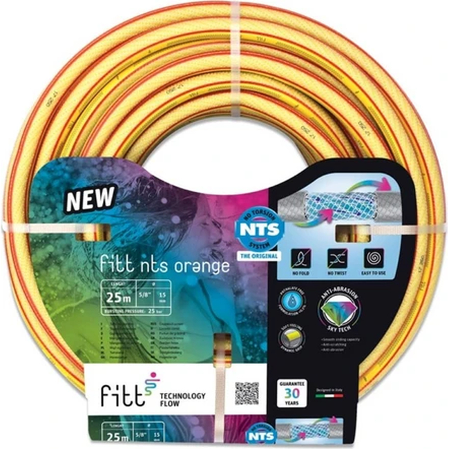Λάστιχο Ποτίσματος Πορτοκαλί Πλεκτό NTS FITT 15m 5/8"