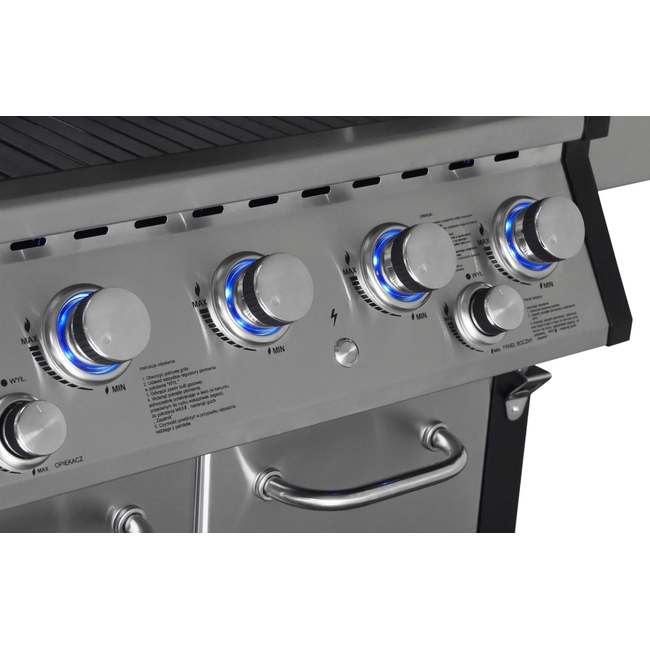 BBQ ΥΓΡΑΕΡΙΟΥ GS GRILL SUPERIOR 4+1+1 ΙΝΟΧ - 21kW