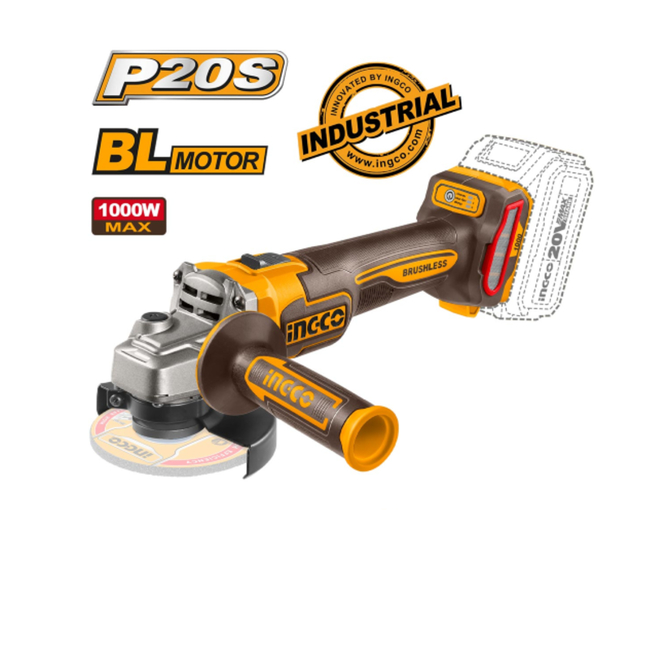 Επαγγελματικός Γωνιακός Τροχός Μπαταρίας 20V Li-Ion 115mm CAGLI27153 INGCO