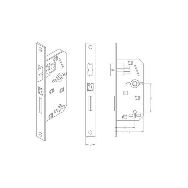 Κλειδαριά DOMUS Econ Line 81245 45-72mm Για Ξύλινη Εσωτερική Πόρτα