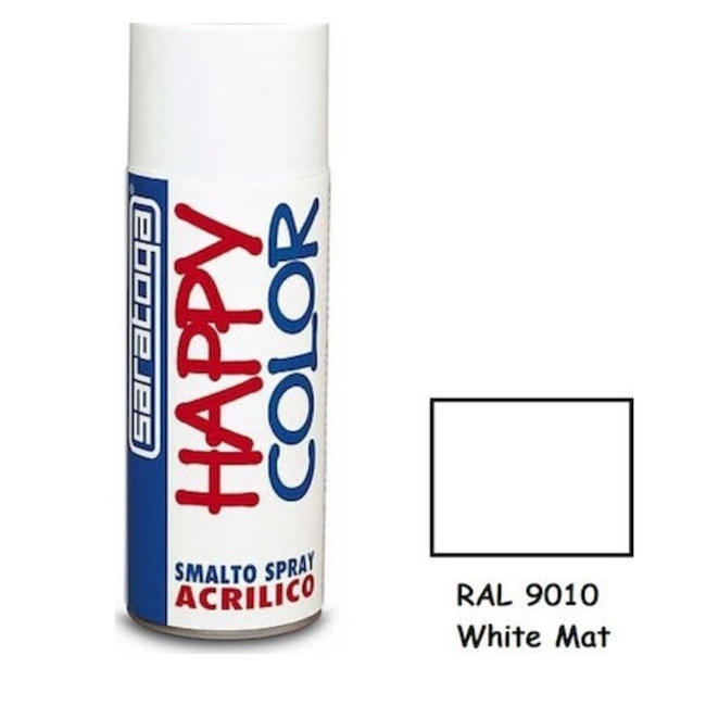 Σπρέι Λευκό Ματ HAPPY COLOR Ral 9010 400ml
