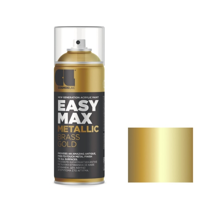 Διακοσμητικό Σπρέι Χρυσό Easy Max Metallic Brass Gold COSMOSLAC 200ml