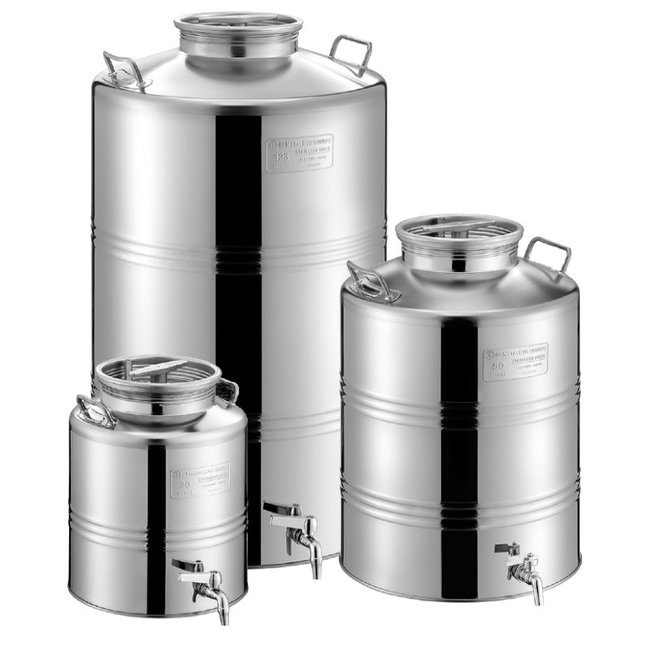 Δοχείο Inox Κρασιού/Λαδιού 25 L Με Βιδωτό Πώμα METALBOX