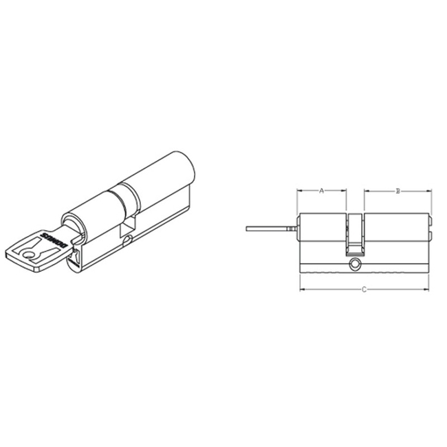 Κύλινδρος Ασφαλείας DOMUS ECON 21065K 65mm Νίκελ