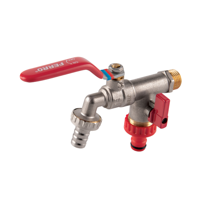 Κάνουλα Σφαιρική Διπλής Λειτουργείας  1/2'' X 3/4'' FERRO