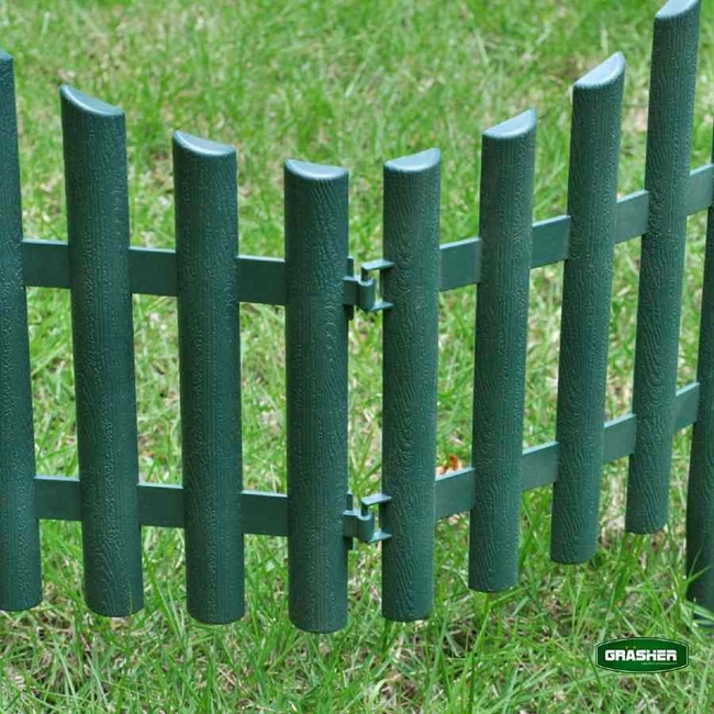 Φράχτης Κήπου Πλαστικός GRASHER 2.30m x 33cm Πράσινος (4τμχ)