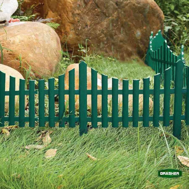 Φράχτης Κήπου Πλαστικός GRASHER 2.30m x 33cm Πράσινος (4τμχ)