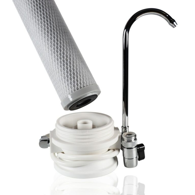 Eiger White Monk Countertop Water Filter with Faucet