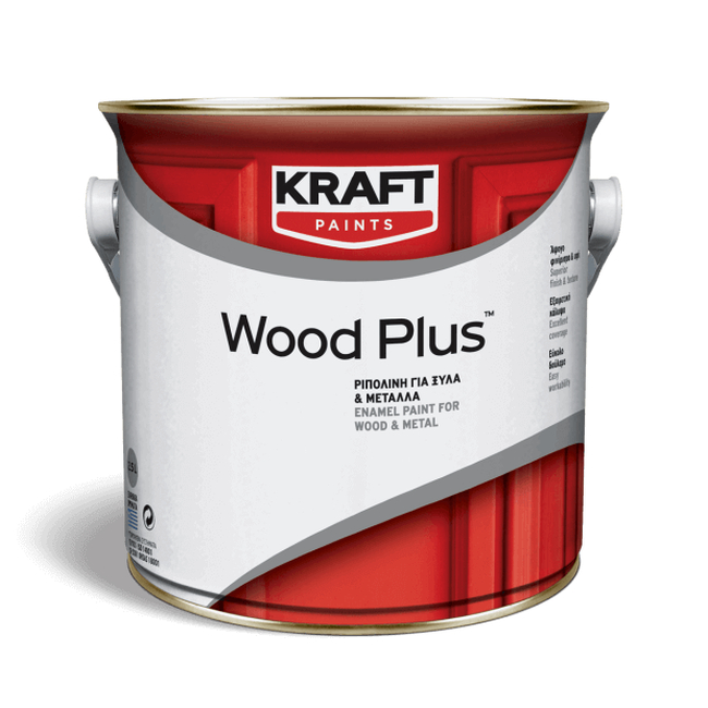 Ριπολίνη Wood Plus - Kraft Paints "Λευκό Σατινέ" 0.75L