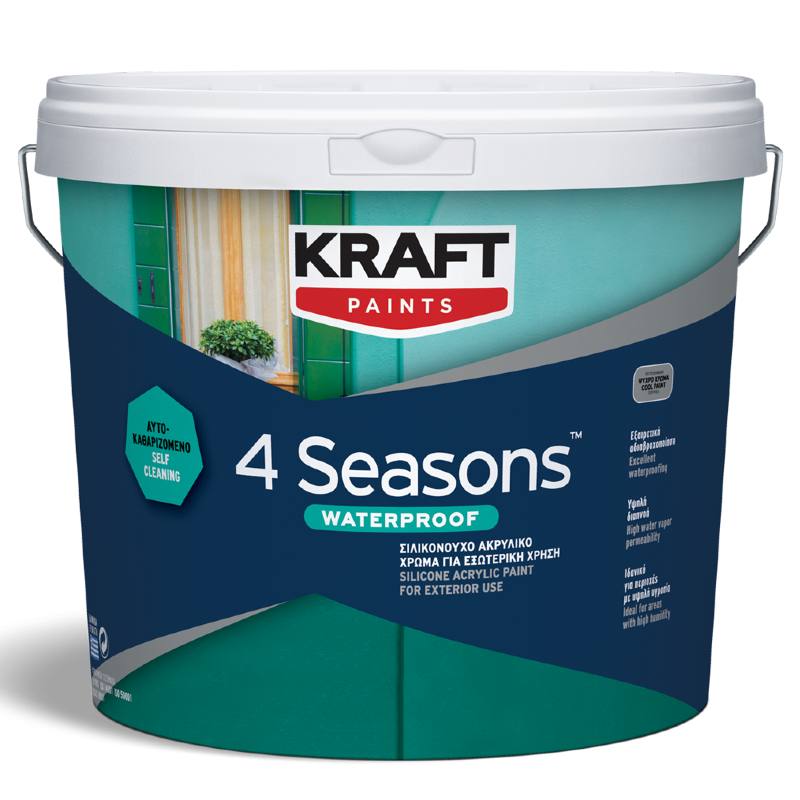 Σιλικονούχο Ακρυλικό Χρώμα 4SEASONS Waterproof - Kraft Paints 3L