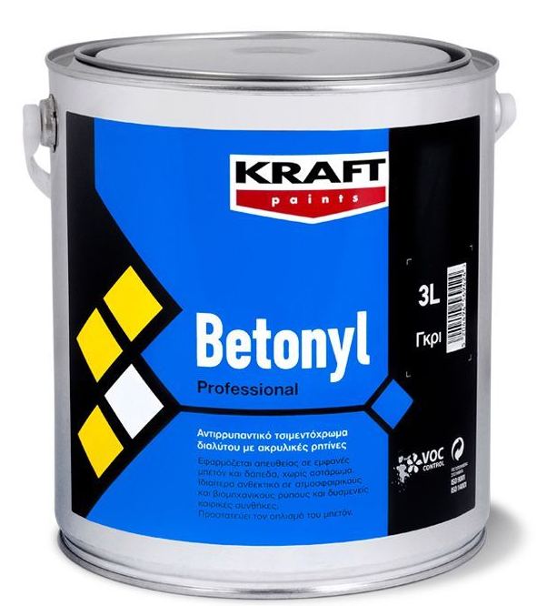 Αντιρρυπαντικό Τσιμεντόχρωμα διαλύτου Betonyl - Kraft Paints 3L