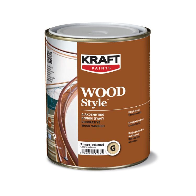 Διακοσμητικό Βερνίκι Ξύλου Wood Style - Kraft Paints "Άχρωμο Γυαλιστερό" 0.75L