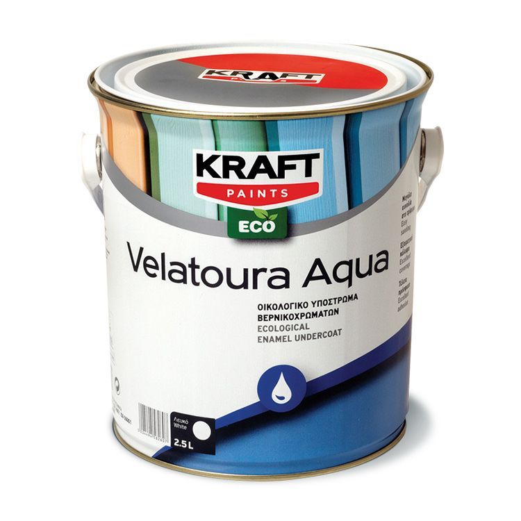 Οικολογικό υπόστρωμα Velatoura Aqua - Kraft Paints "Λευκό" 0.75L
