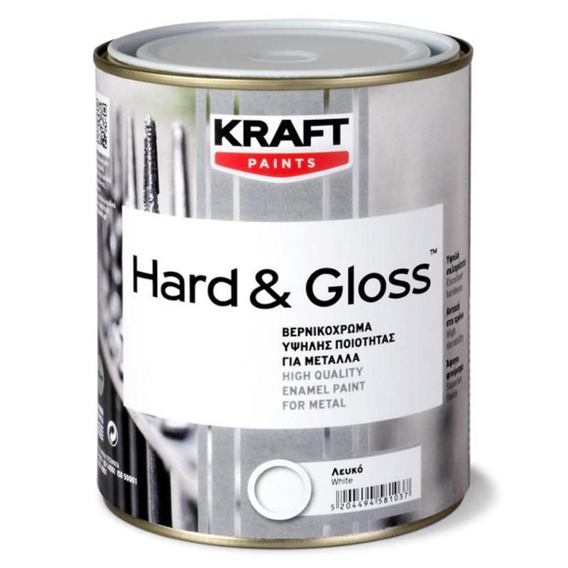 Βερνικόχρωμα Hard & Gloss - Kraft Paints "Μαύρο Ματ" 0.18L