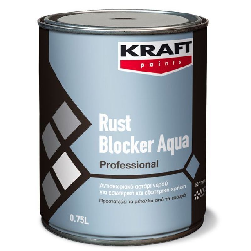 Αντισκωριακό Αστάρι Νερού Rust Blocker Aqua - Kraft Paints "Γκρι" 0.75L