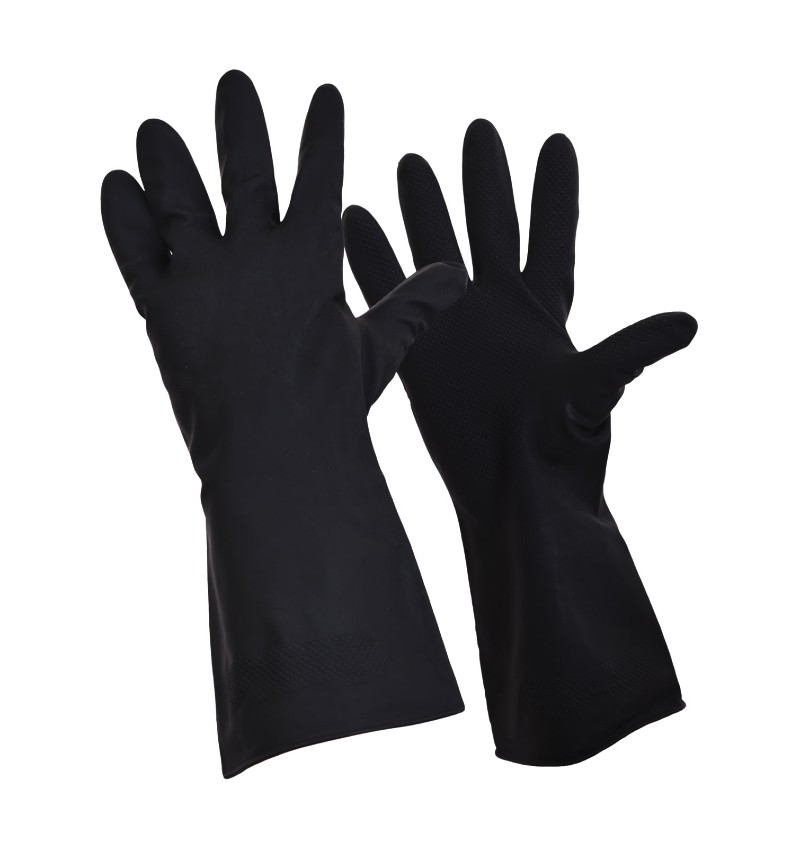 Γάντια Φυσικού Ελαστικού Βιομηχανικά Μαύρα 