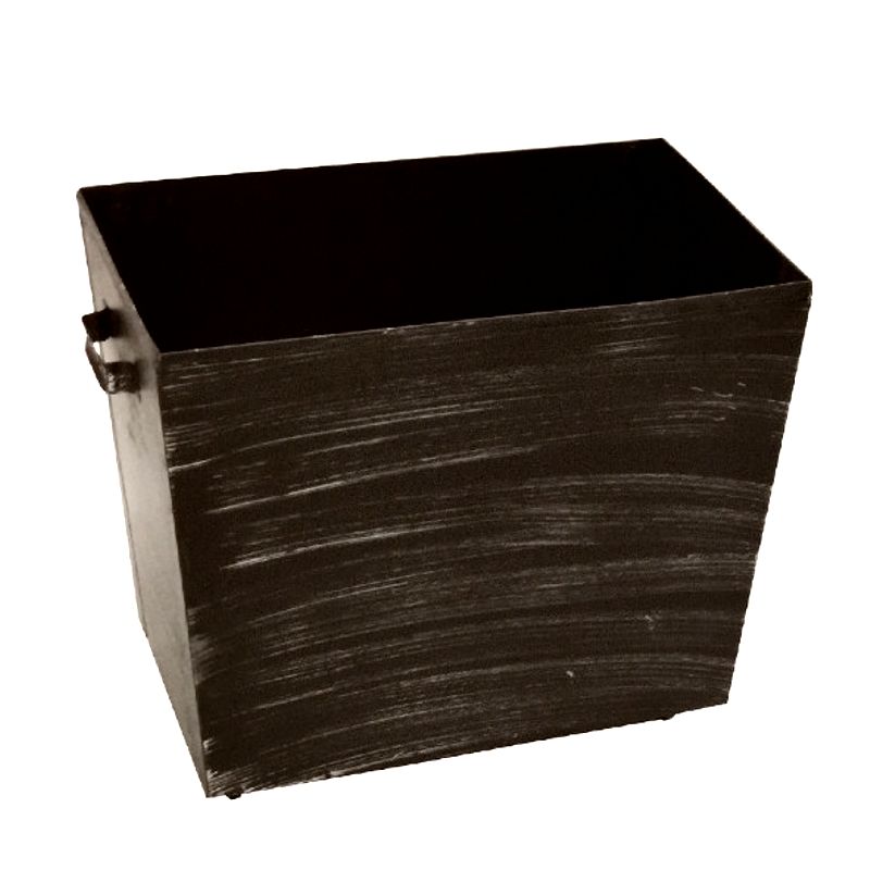 Μεταλλικό Κουτί Αποθήκευσης Ξύλων Μαύρο/ Πατίνα Χρυσή