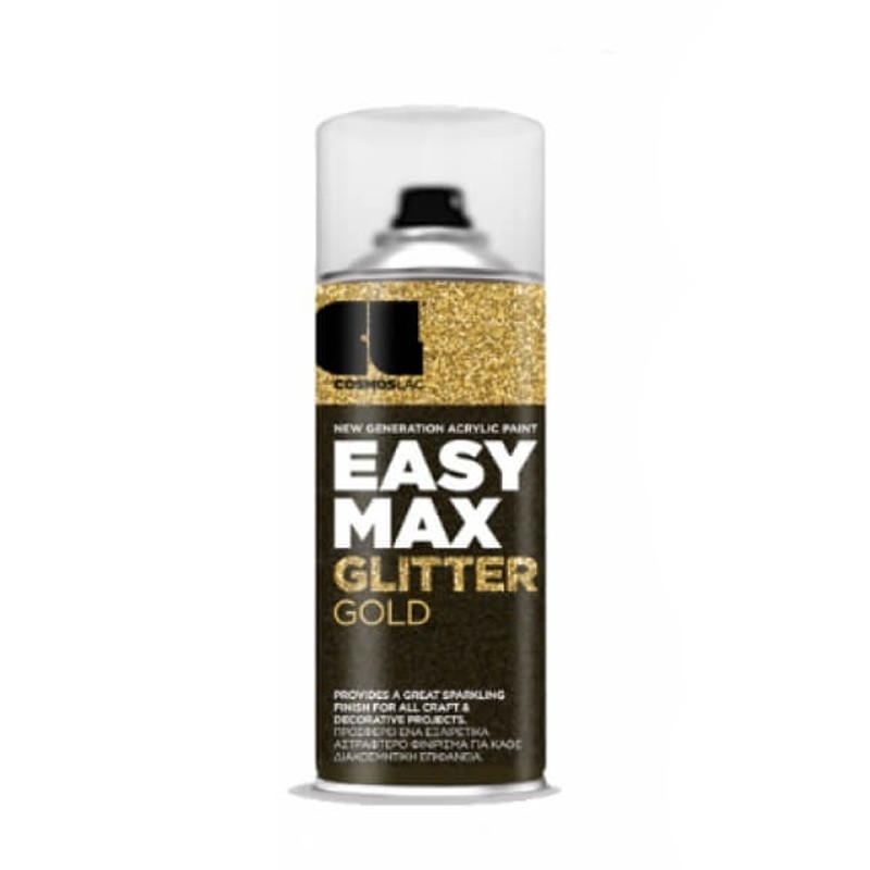 Διακοσμητικό Σπρέι Glitter Easy Max COSMOSLAC Χρυσό 200ml